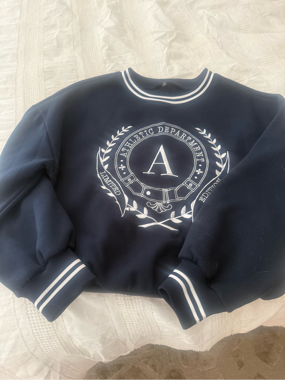 Blu Pepper Navy Pullover with White Striped Collar NWOT